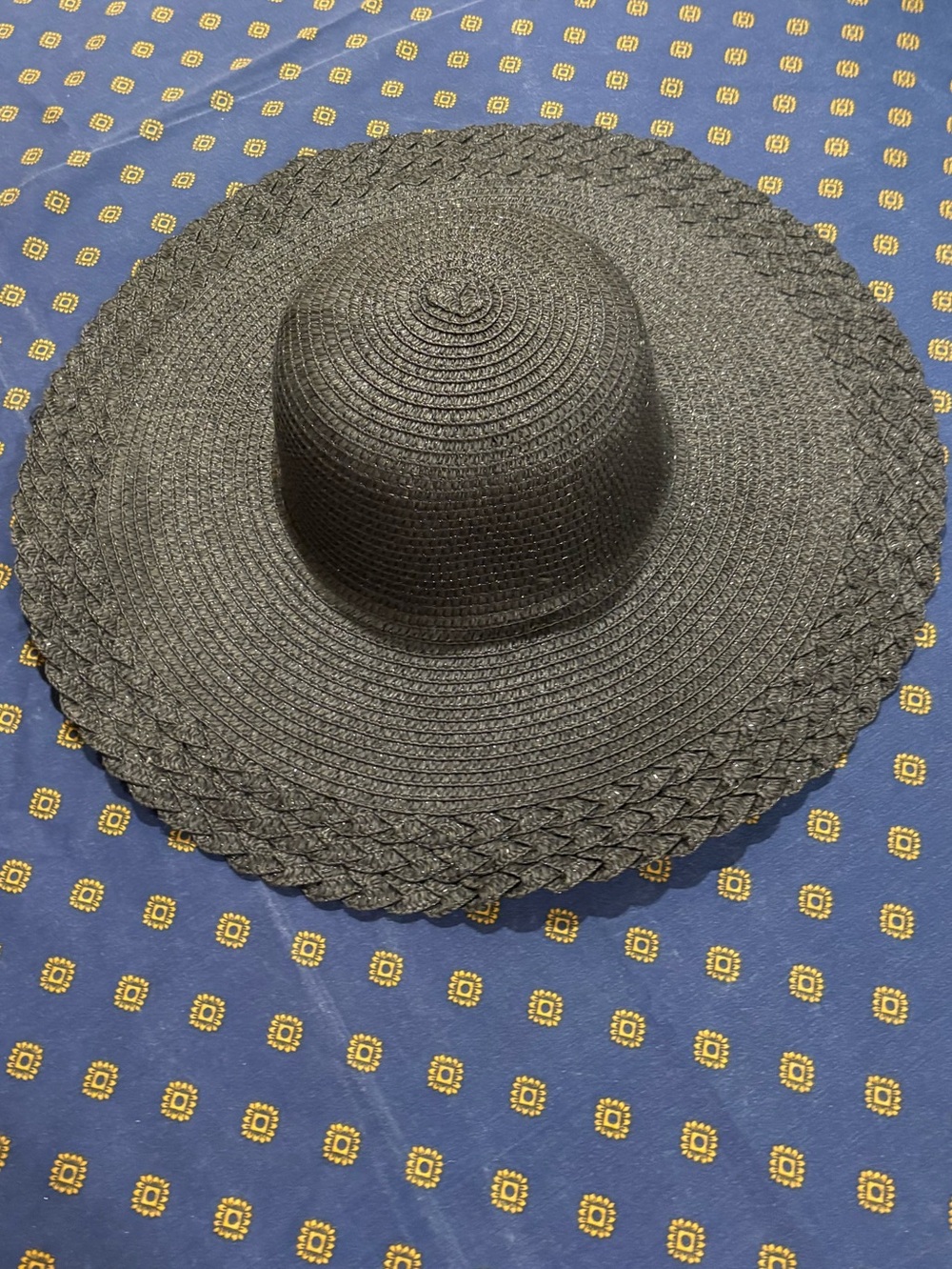 Black Wide-Brim Straw Sun Hat -  Fashion Accessory